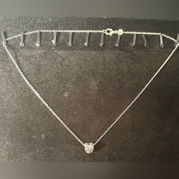 925 silver necklace with silver bead - Picture 2 of 4